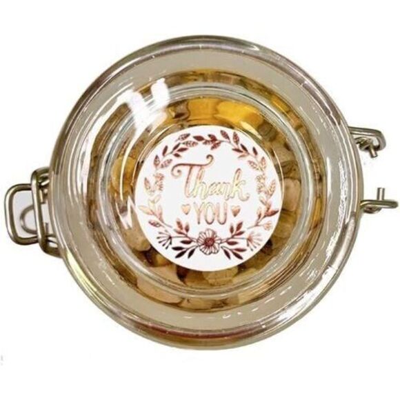 1000PCS Thank You Olive Branch Gold Rose 1 Inch Self-Adhesive Label Decal Envel - Picture 5 of 8